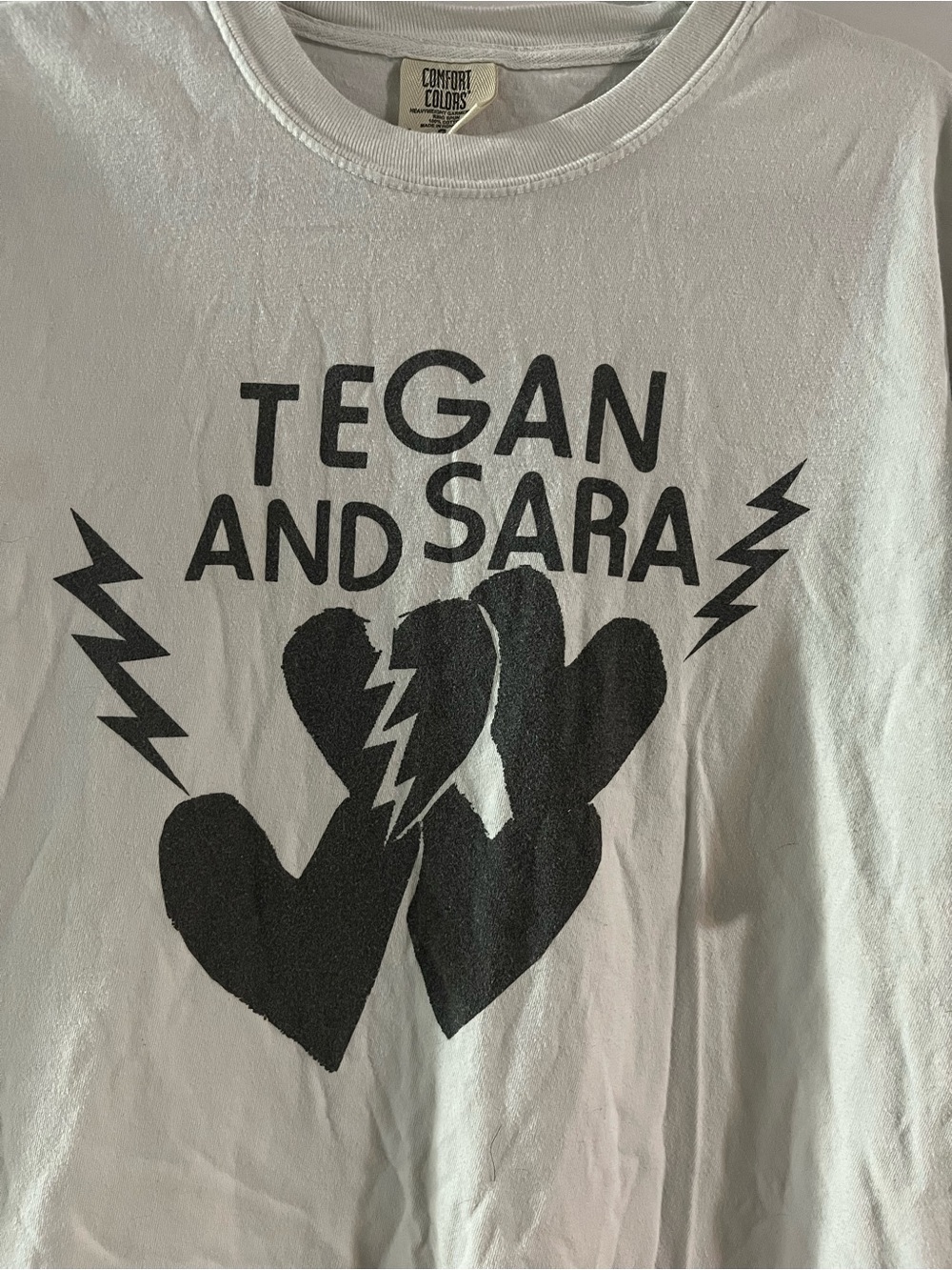 Tegan and Sara Band Tee - White with Black Print 100% Cotton - Picture 2 of 4